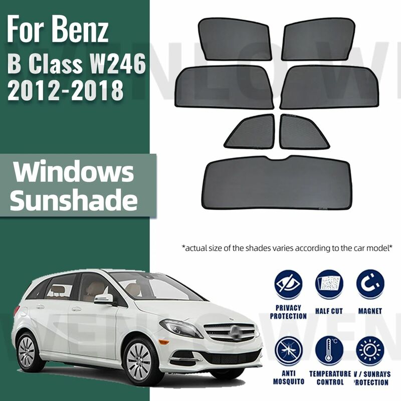 Pelindung terik matahari mobil, tirai kaca depan mobil pelindung UV untuk Mercedes Benz Kelas W246 2012-2018