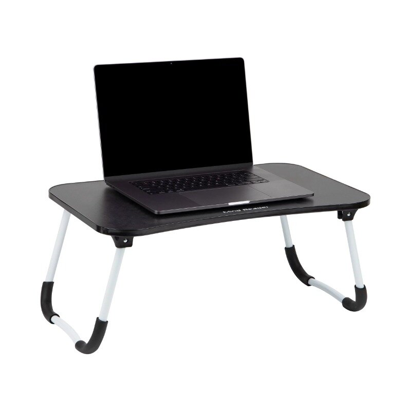 Foldable Bed Tray, Lap Desk with Fold-Up Legs, Freestanding Portable Table for Laptop, Tablet, Reading, Black