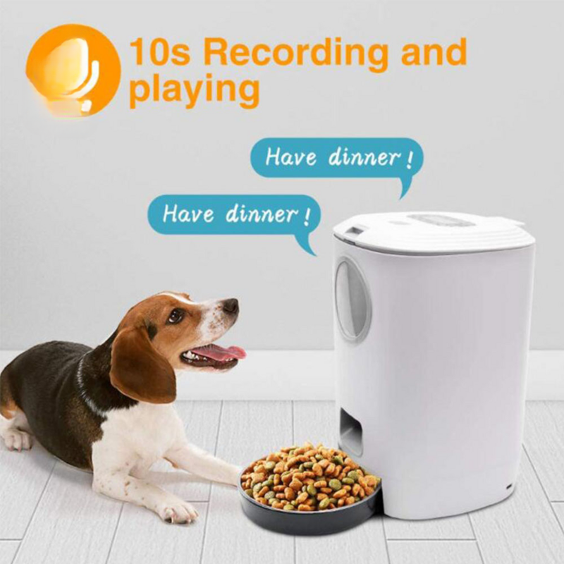 4.5L Timing Destacável Quantitative Pet Alimentador Automático Dual Power Gravável Alimentador Pet Automático Cat Dog Geral Pet Suprimentos
