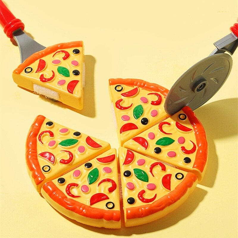 HUYU Kids Kitchen Pizza Cutting Playset Brinquedo Cortador Pizza Roda
