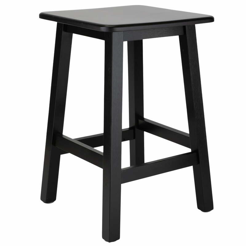 Better Homes & Gardens Square 18in. High Indoor Backless Bamboo Bathroom Vanity Stool, Black