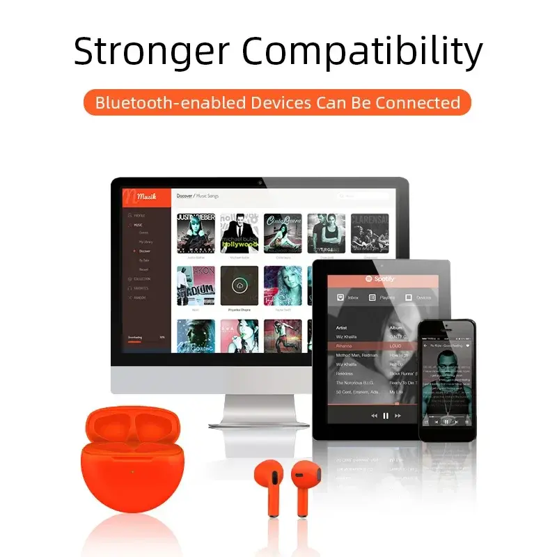 Auriculares TWS Pro 6, inalámbricos por Bluetooth con micrófono, 9D, estéreo Pro 6, para Xiaomi, Samsung, Android