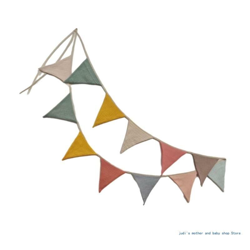 67JC Multicolor Baby Shower Pennant Triangles Flags for Baby Photo Shoot