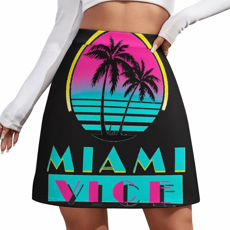 Mini saia Miami Vice para mulheres, roupas estilo coreano para meninas, 2023
