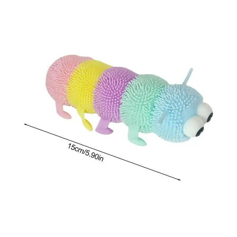 Caterpillar – jouet lumineux coloré Anti-Stress, jouet à pression douce, dessin animé, décompression animale, 5 nœuds