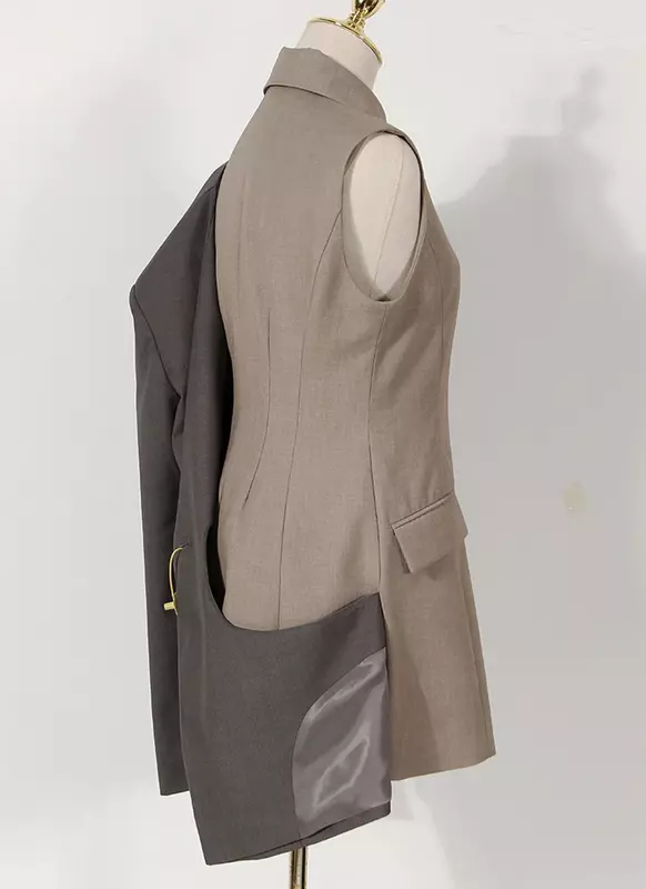 Женский хлопковый костюм из 2 предметов, пикантный Блейзер и жилет, деловая и офисная одежда для работы, модное пальто для девушек, куртка, наряд, платье для выпускного вечера