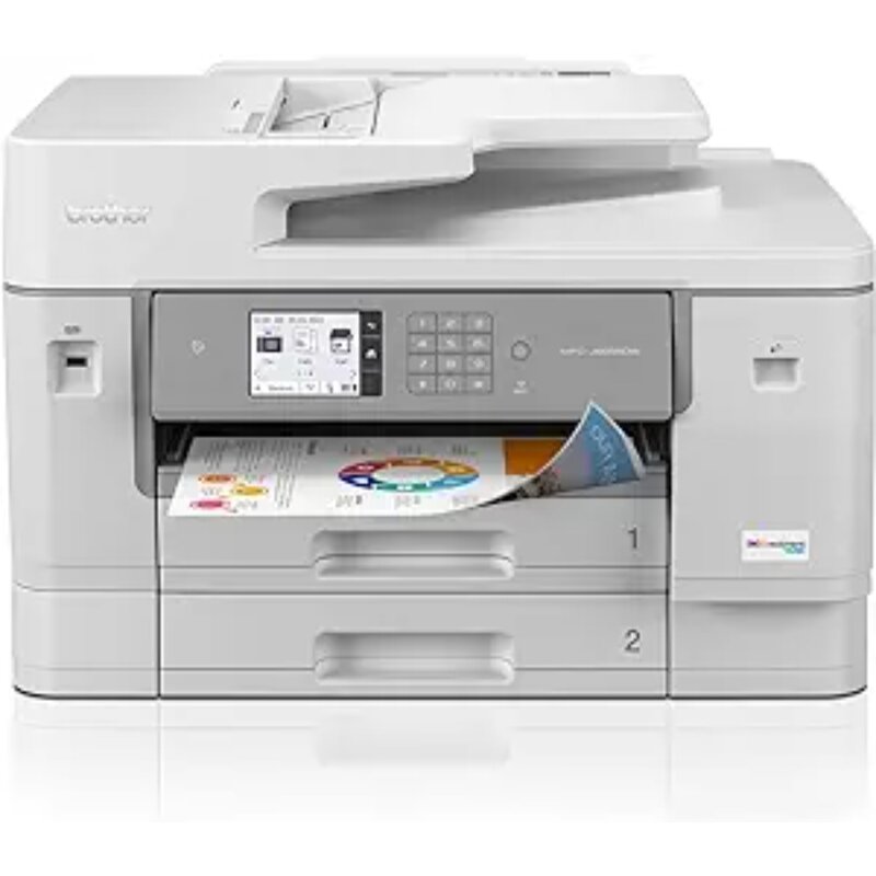 Kolorowa drukarka atramentowa typu „ All-in-One ”nowego brata MFC-J6955DW, ze szkłem skanowanym 11" x 17 ", bezprzewodowym drukowaniem dupleksowym