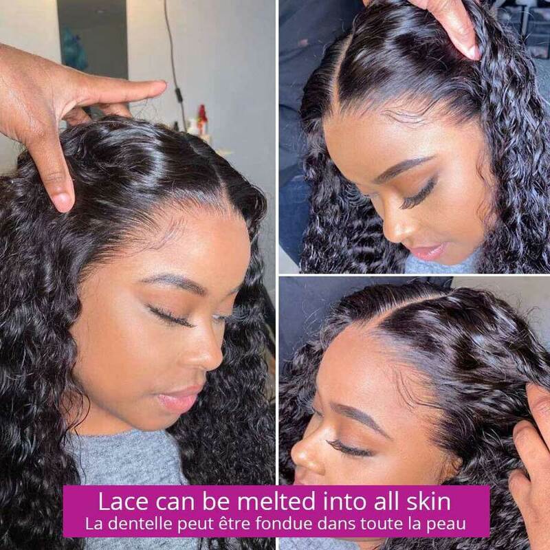 Perruque Lace Front Wig frisée naturelle, cheveux ondulés, 13x4, 13x6, Hd, 4x4, 30 pouces, pour femmes africaines