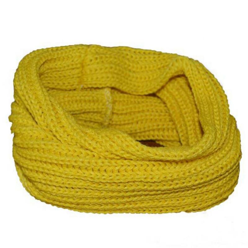 Fios de lã tricotados com gola, lenço quente, presente de embrulho, monocromático, lenço circular, outono, inverno, menino, menina