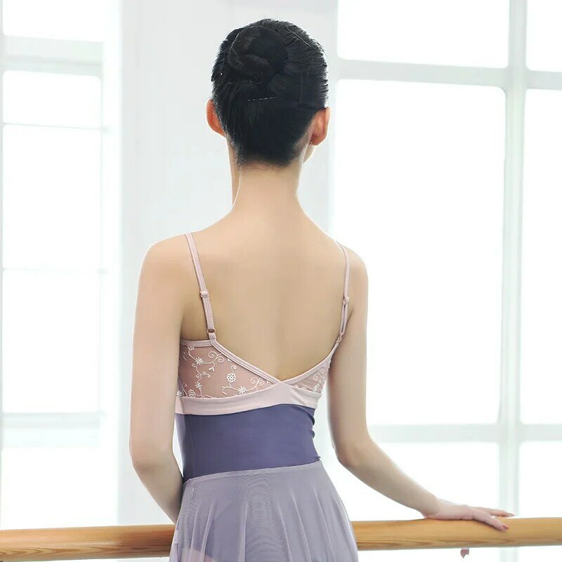 Ballet collant adulto maiô para dança feminino dancewear camisola rendas collants de ginástica usar bailarina traje de dança clássico