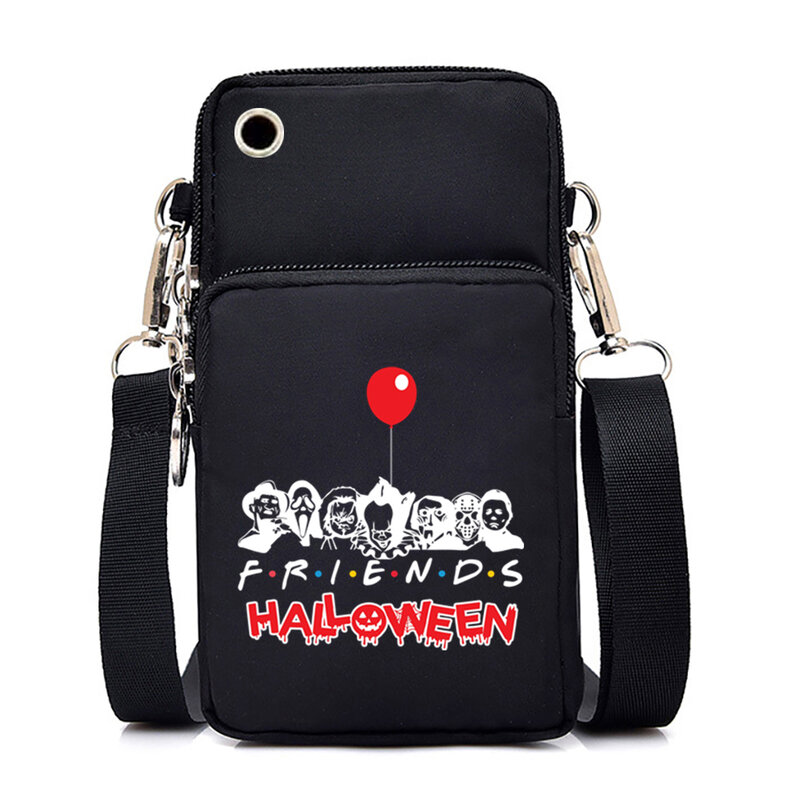 Mini bolsa de teléfono móvil con estampado de Horror para mujer, bolsos cruzados Harajuku, casa de club en el parque, Halloween, programa de televisión, amigo, Purs