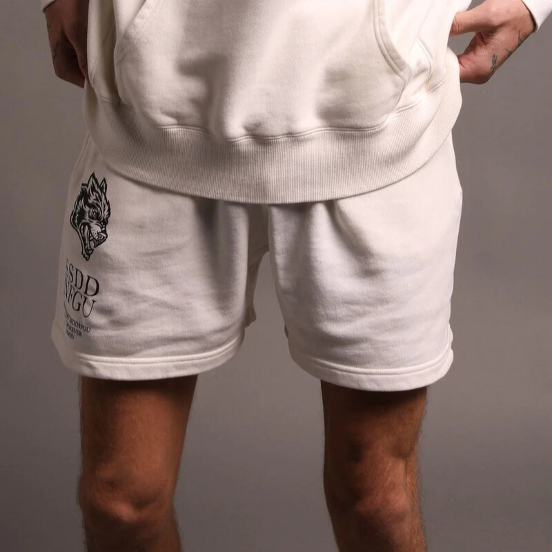 Модная мужская одежда Новинка летние мужские шорты для спортзала фитнеса хлопковые повседневные шорты с принтом Пляжные штаны для бега на открытом воздухе