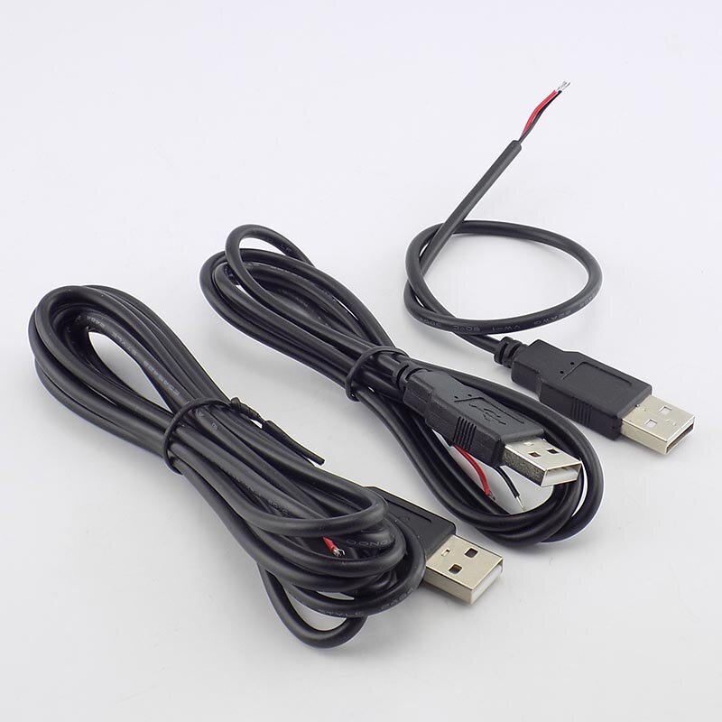 Câble d'Alimentation USB 0.3 Type A Mâle à 2 Broches, Adaptateur de Charge pour Smart formers, Fil de Connecteur L19, 2.0/1/2M DC 5V