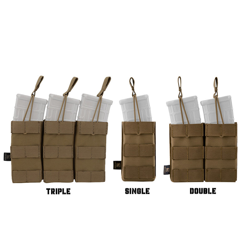 كيس KRYDEX Molle-Mag ، كيس Mag ، واحد ، مزدوج ، ثلاثي ، مفتوح من الأعلى ، حزام رخوة للمجلات ، M4 ، M16 ، إكسسوارات صيد