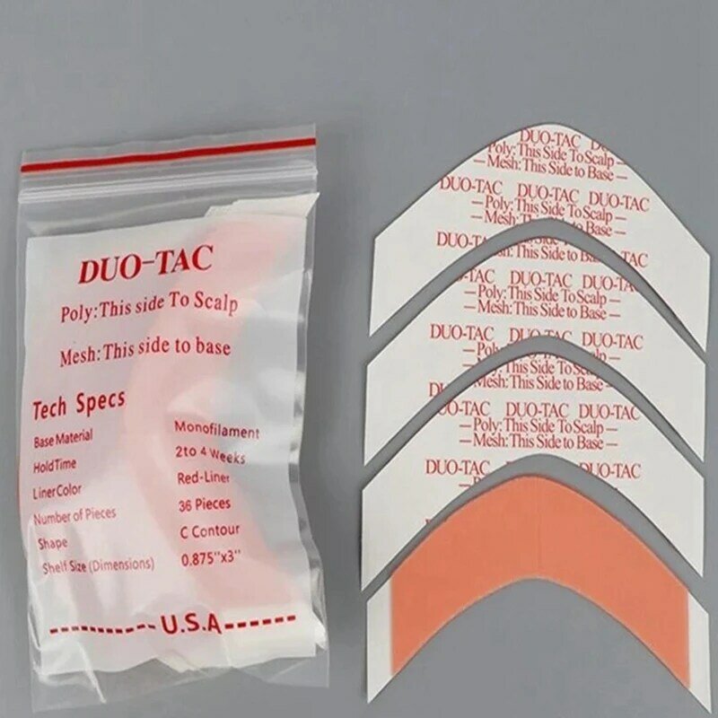 Duo-tac-tira de extensión adhesiva doble para pelucas, cinta de cabello súper fuerte, impermeable para tupé de encaje, película C, lote de 180 unidades