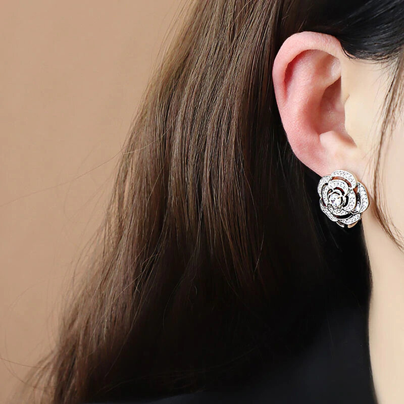 CAOSHI – boucles d'oreilles à fleurs délicates, bijoux de cérémonie de mariage au Design délicat, couleur or/argent, accessoires pour femmes