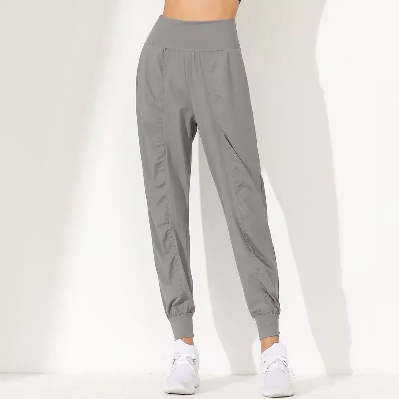Yoga Pants Loose Slim Quick-Dry Yoga Pants Pleated Hem Bound Running Fitness Capris