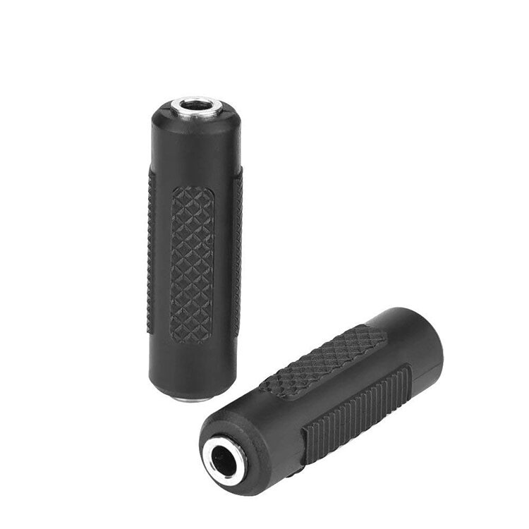 고품질 블랙 오디오 어댑터 1 개, 3.5mm 암-3.5mm 암 스테레오 잭 커플러 니켈 도금 익스텐더 커넥터