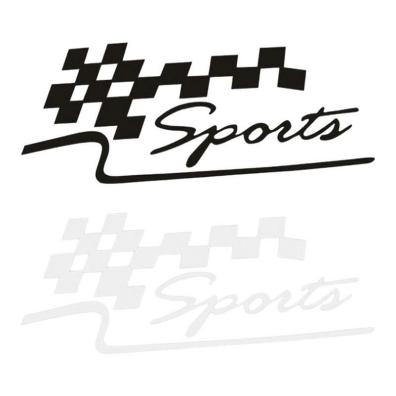 Stiker mobil bendera kotak-kotak Motocross stiker otomotif tahan air balap luar ruangan untuk Bumper Camper Van truk stiker lucu