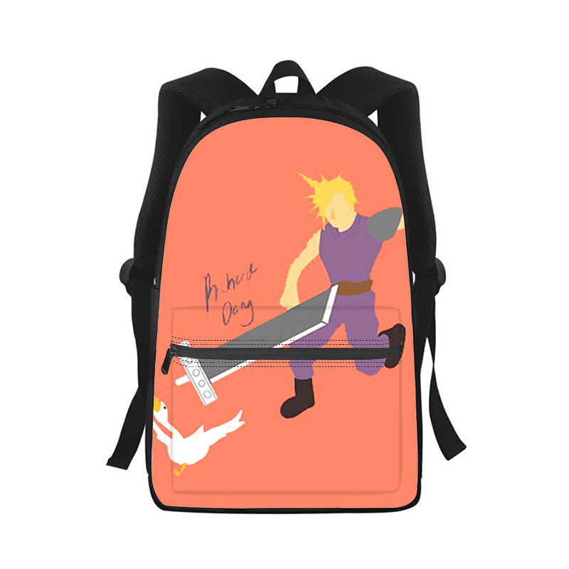 무제 거위 게임 남녀공용 배낭, 3D 프린트 패션 학생 학교 가방, 노트북 백팩, 어린이 여행 숄더백