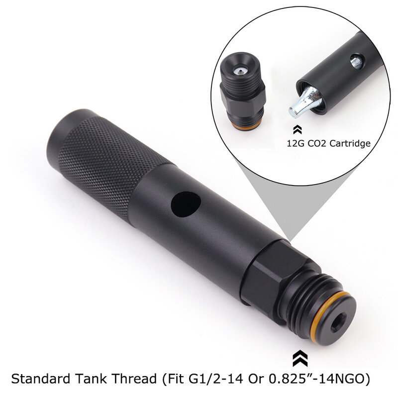 Snelwissel 12G Co2 Cartridge Adapter Met Standaard Co2 Tankdraad (G1/2-14 Of 0.825 "-14ngo)
