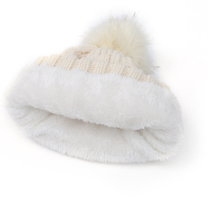 Chapéu de gorro de malha com forro de lã chapéu de malha de malha de malha de malha de chenille de inverno