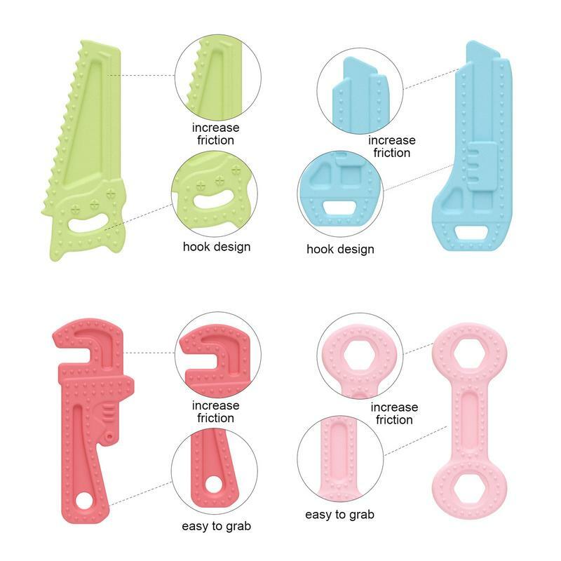 Teething Toys Tools Shape Kids Teethers Hammer Wrench Spanner Pliers Shape Kids Toys For 0-6 Months 6-12 Months
