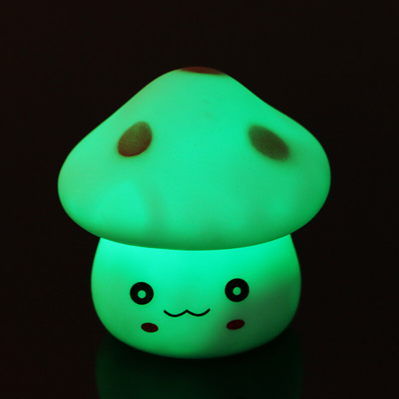 Lampe LED en forme champignon à 7 couleurs changeantes, veilleuse romantique en plastique, décoration maison