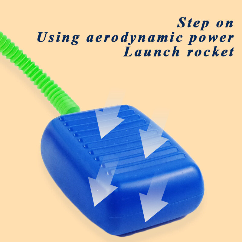 Cohete lanzador de aire para niños, juguete de espuma voladora, bomba de pie, salto prensado, juego interactivo al aire libre para niños
