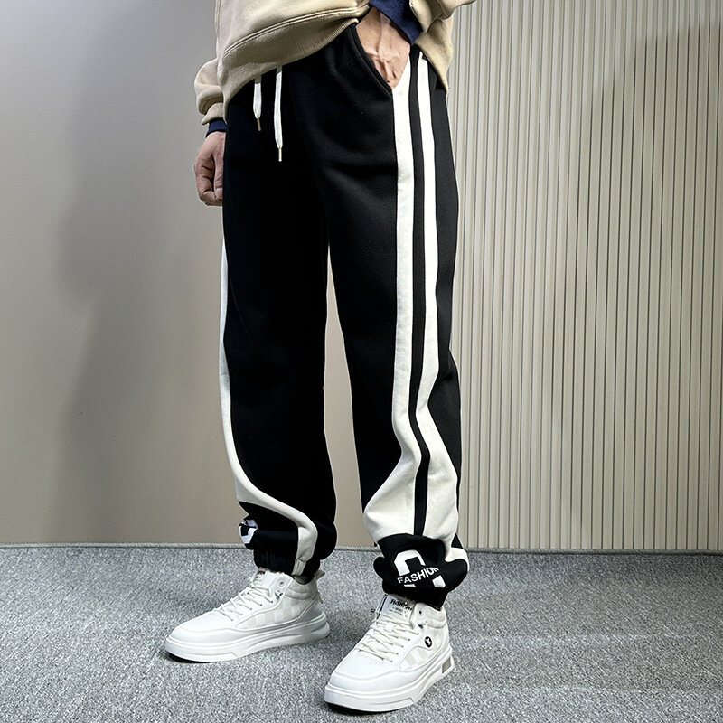 Letnie grube smukłe spodnie Casual Plus rozmiar 10XL 11XL luźne modne sportowe spodnie ochronne splecione ze stopami spodnie męskie 170kg
