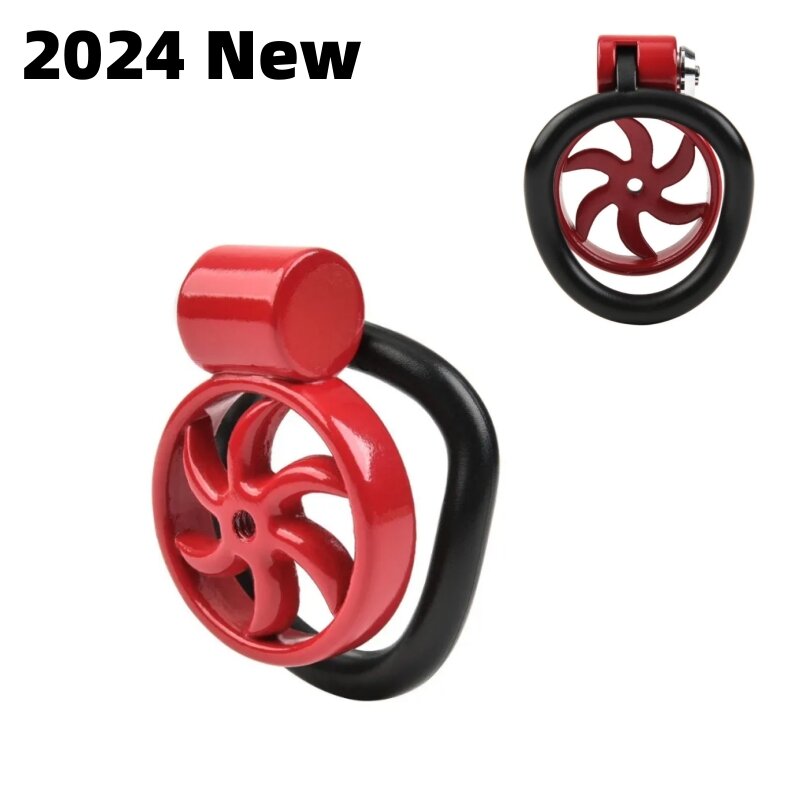 2024 New Click & Lock ABS Male Chastity Cage Device with 5 Size Penis Rings Bondage Abstinence Cock Cage Erotic Adult Sex Toys