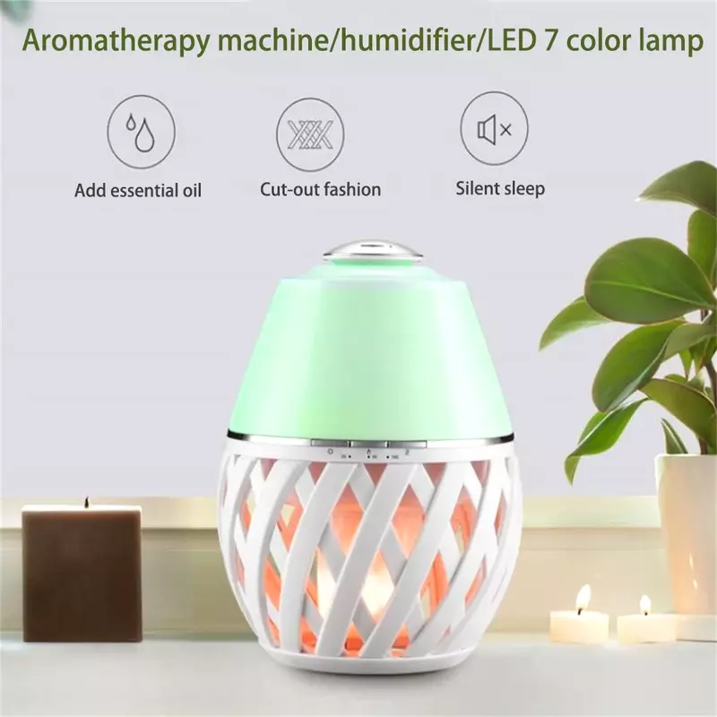 Flame Diffuser Humidifier Atomizer Nano Spray Desk Top Aromatic Oil Aroma Machine Remote Control 150ml Lights for Home Room