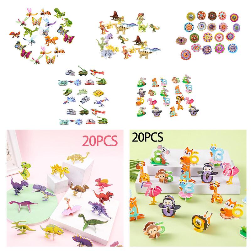 Quebra-cabeças 3D temáticos para idades 3, 4, 5 anos, brinquedo de reconhecimento, habilidade motora fina, criatividade imaginação, favores de festa, bebês