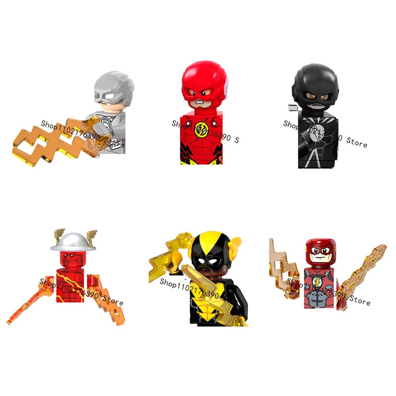 Film Superhero Flash Blok Bangunan Batu Bata ABS Mainan Anak Figur Aksi Hadiah Natal