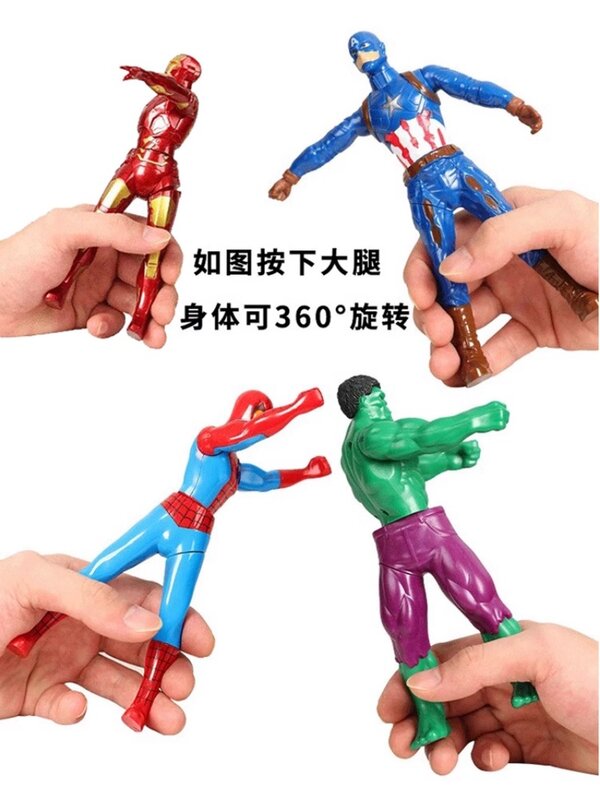 Marvel Cute Action Figures Iron Man modelli Anime Spider-Man Toys for Kids Captain America Hulk Dolls creatività supereroi 18cm