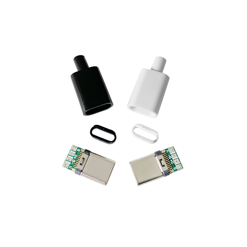 Carregamento Rápido Tipo C Conectores USB, macho Jack Cauda Plug, Terminais Elétricos, Soldagem Cabo de Dados Acessórios, DIY, 3A, 10Pcs