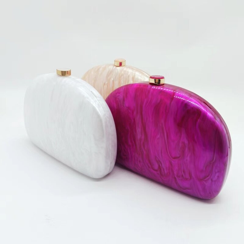 Women Pearl Marble Pattern Acrylic Box Evening Clutch Bags For Wedding Party Luxury Purses And Handbags Designer Mini Wallets