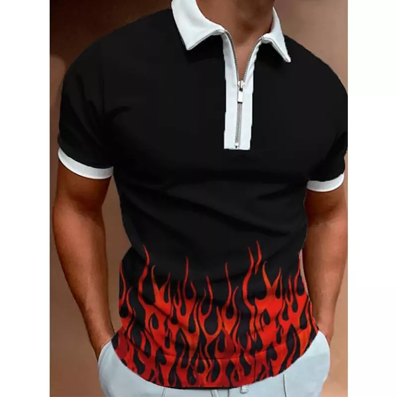 Fashion Summer Men's Polo Shirt Galaxy 3D Print Short Sleeve Polo Shirt Harajuku Street Casual Sports T-shirt Tops