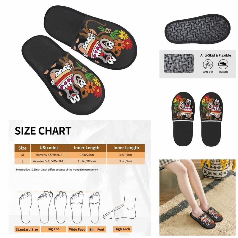 Krtek-Zapatillas peludas para hombre y mujer, pantuflas a la moda para el hogar