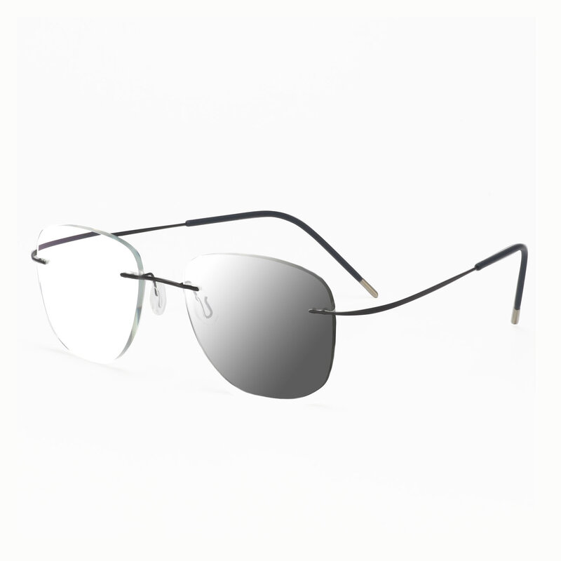 Rimless Glasses Titanium Spectacles Photochromism Prescription Lens Aviation Eyewear Multifocal Opticas Assembly Glasse Frame