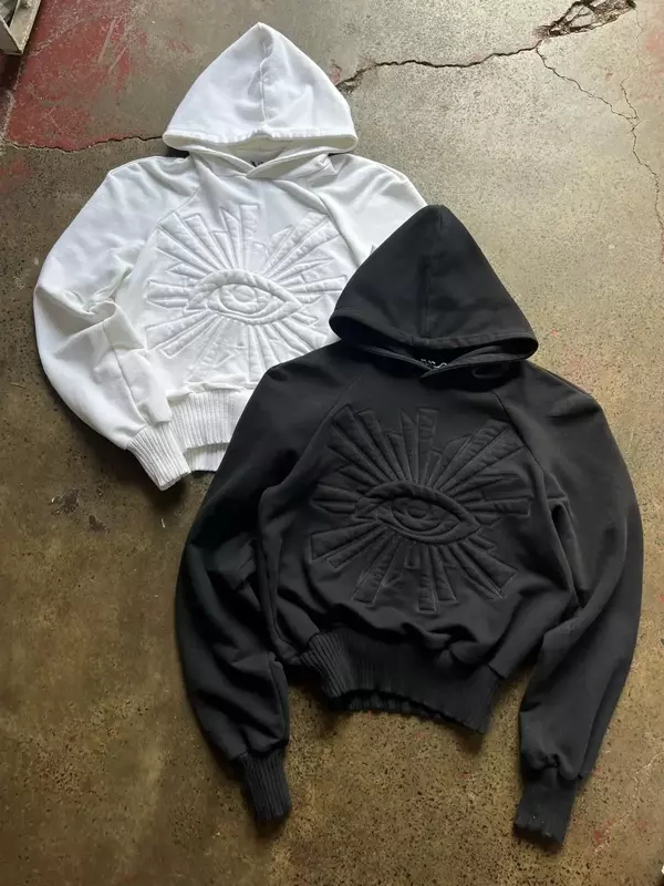Harajuku Graphic Embroidered Hoodies Sweatshirt Y2K Tops Hoodie Women Goth Oversized Hoodie Clothes 2024 Streetwear Men Clothing