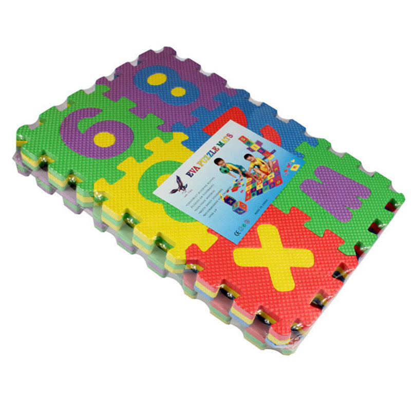 Blocos alfanuméricos educacionais para crianças, Puzzle Mat para bebê infantil, Brinquedos para crianças, 36pcs