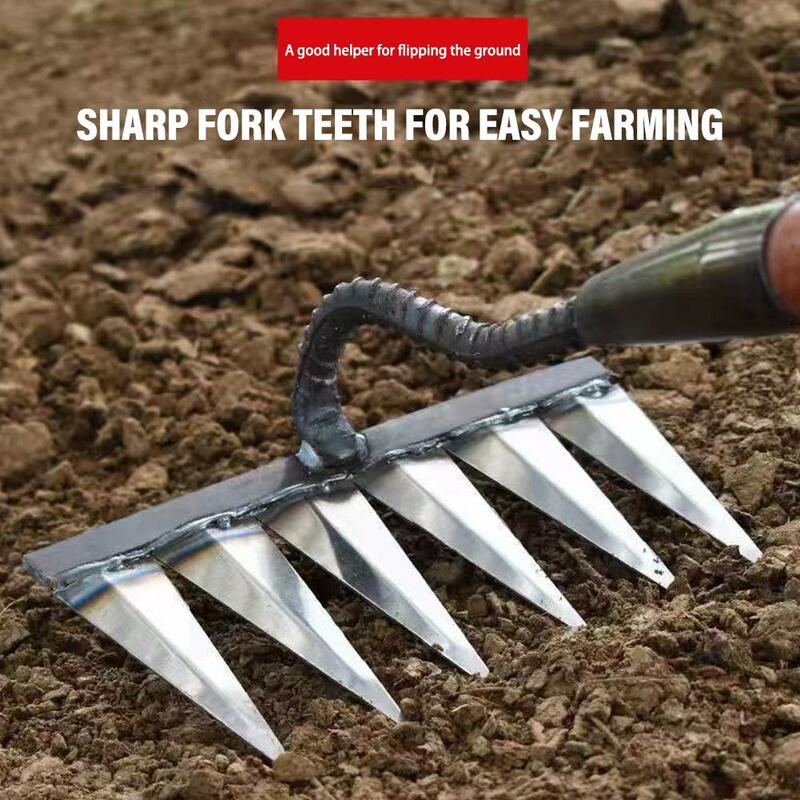 Weeding Hoe Rake 4/5/6/7 Tooth Farm Tool diserbo scarificatore artefatto erpice per unghie agricole attrezzi per diserbo da giardinaggio in metallo
