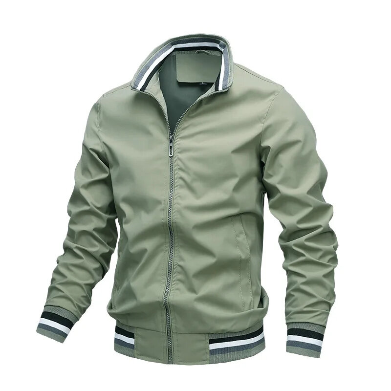 Jaqueta esportiva casual masculina com proteção solar, jaqueta com cores contrastantes, impermeável, esportiva, primavera e outono