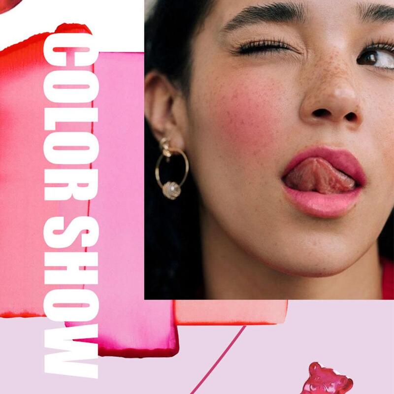 Grape Jelly Blush Lipstick Red Tint Lip and Cheek Dual-use Cheek Cream Blusher Rouge Waterproof Lasting Color Lip Balm Long S7H3