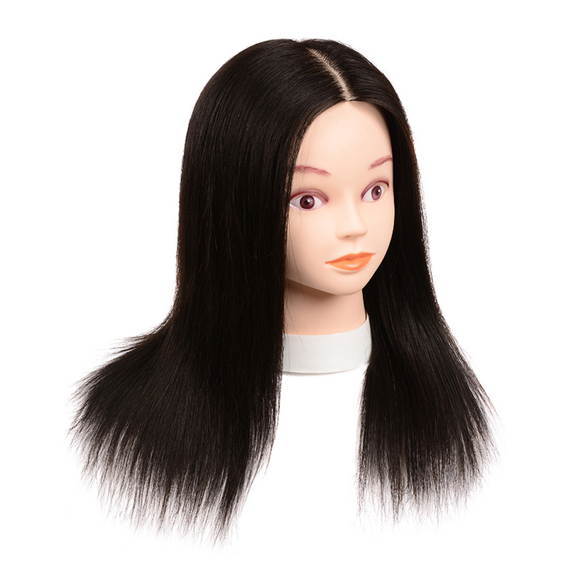 95% Human Hair Female Mannequin Head Cosmetology Doll Head For Salon Learning Training Cutting Braiding Practice Doll Head