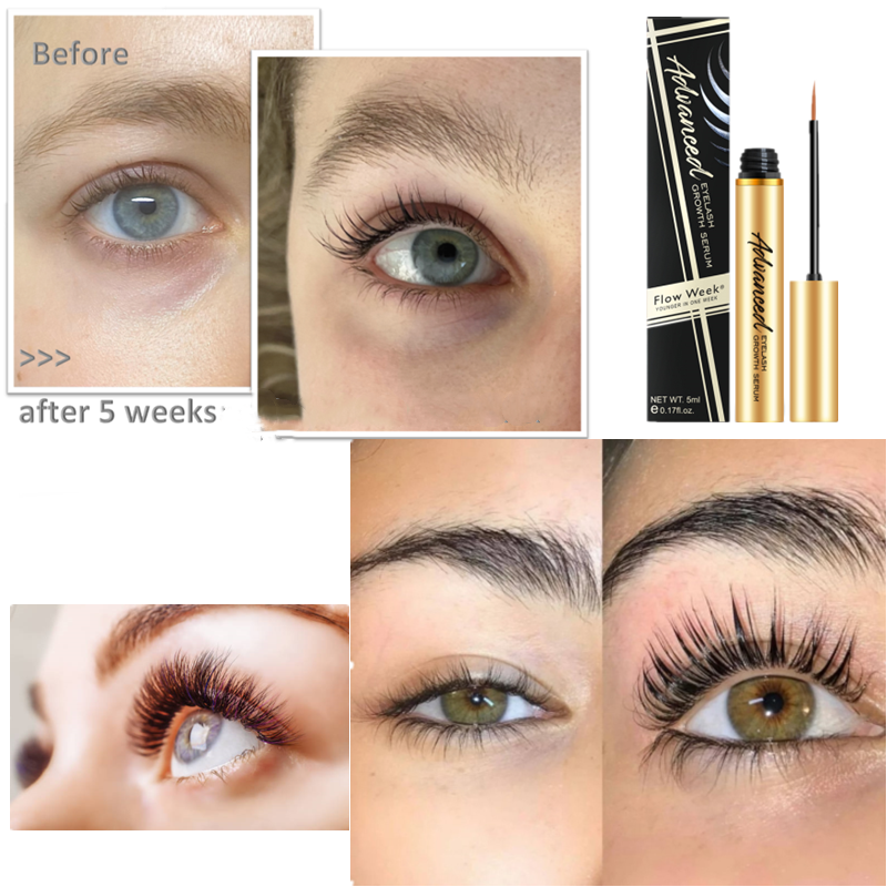 Flow Week Fast Eyelash Growth Serum Enhancer Eyelash Growth Longer Fuller Thicker Lashes Anti-Shedding Eyebrows Care Products