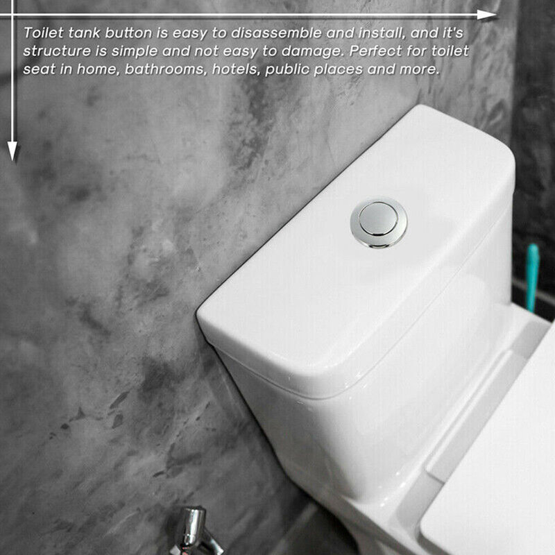 เครื่องมือถังส้วมปุ่ม38มม. ป้องกันการกัดกร่อนชักโครกห้องน้ำผลักเดี่ยวกันสนิมเงินผลิตภัณฑ์ที่ใช้ในครัวเรือน