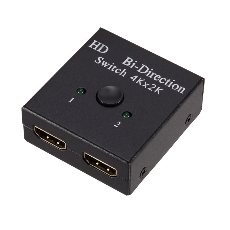 Pengalih dua arah 4K HDMI, Kompatibel 2 port 2 In 1 keluar untuk Xbox PS3/4 kotak TV untuk Monitor TV adaptor proyektor