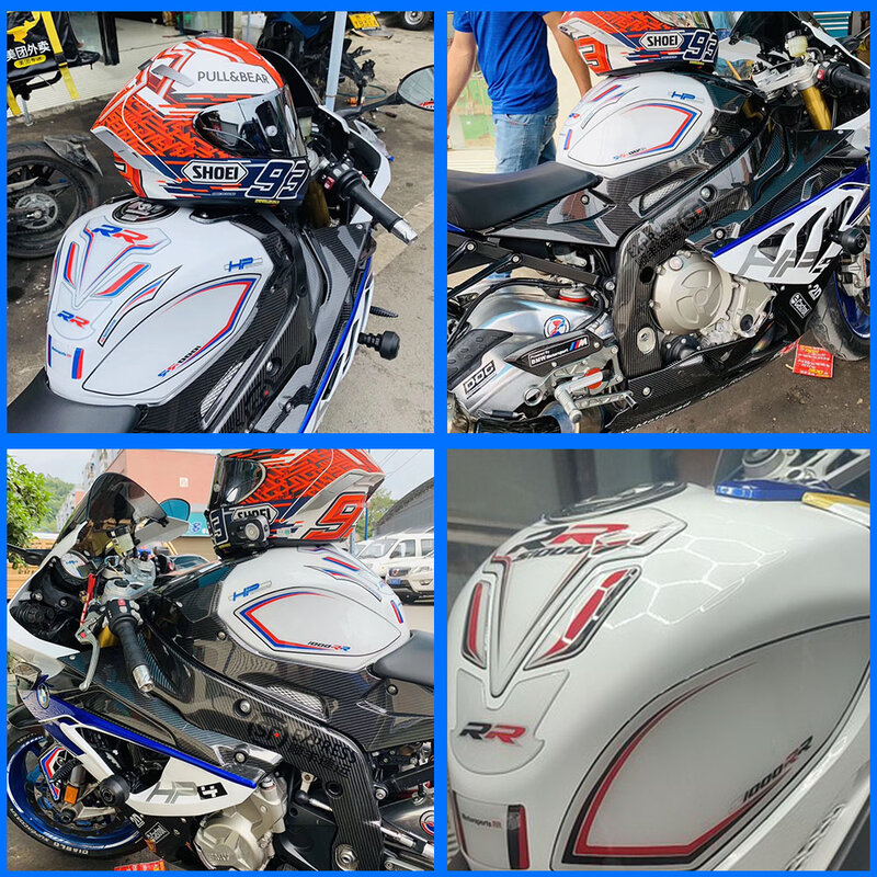 Pegatina de carenado delantero para motocicleta, Protector de Gel 3D, tablero adhesivo S1000RR, calcomanías para vehículos y motores de Moto para BMW S1000RR 2009-2018